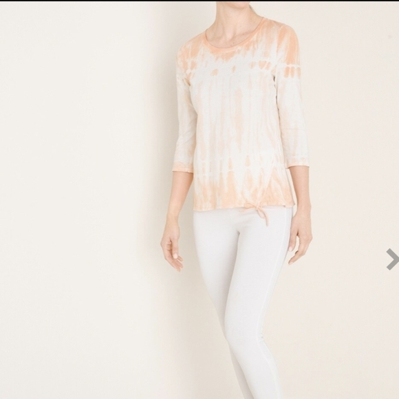 Chico's tie dye classic fit round neckline ruched Boho top laidback chic Sz 3/XL - Picture 3 of 7
